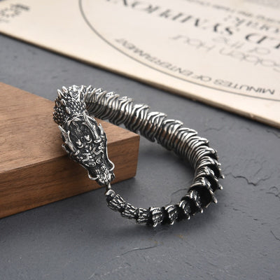 Pulsera de Cabeza de Dragón Retro Artesanal para Hombre - Image 7
