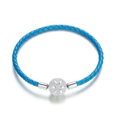 Pulsera de Plata 925 con Cuerda de Cuero Azul Trenzada - Image 7