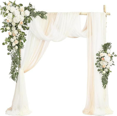 Arco de Bodas con Decoraciones Florales Colgantes - Image 19