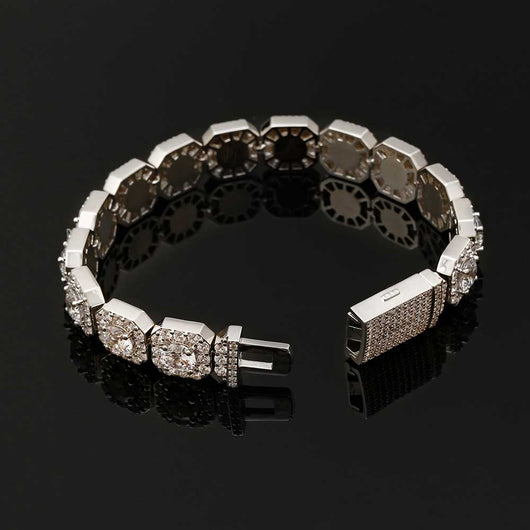 Cadena Hip Hop Cuadrada de Piedra de Caramelo - Collar y Pulsera - Image 35