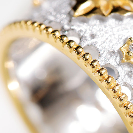 Anillo Vintage Chapado en Oro Plata con Zirconia y Efecto Dicroico - Image 5