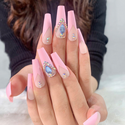 Uñas Decorativas con Cristales Brillantes para Mujer - Image 18