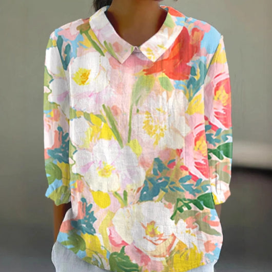 Blusa Retro Floral Japonesa de Manga Larga para Mujer - Image 10