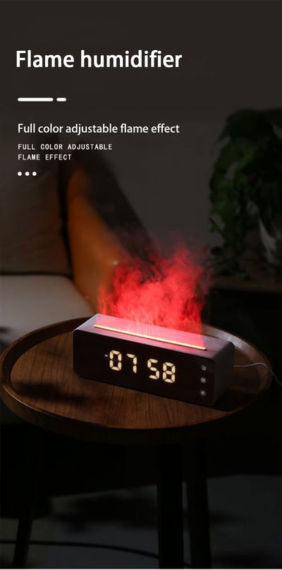 Humidificador Aromático con Llama LED y Reloj Digital para Dormitorio - Image 7