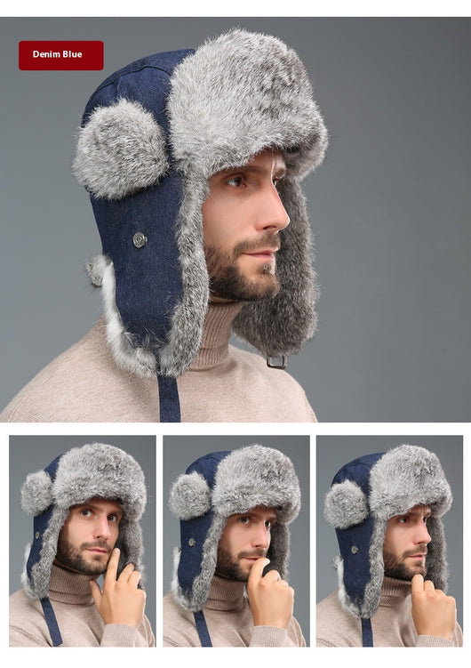 Gorro Térmico Unisex de Piel de Conejo con Protección Auditiva para Clima Frío - Image 25