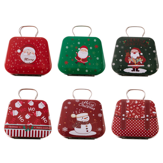 Caja de Dulces Navideña en Hojalata Estilo Bolso - Image 5