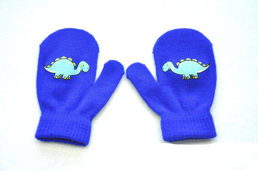 Guantes Tejidos con Patrón de Dinosaurios - Image 3