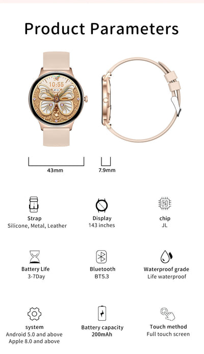 Reloj Inteligente V89 Ultra Delgado con Pantalla Full HD y Llamadas Bluetooth - Image 13