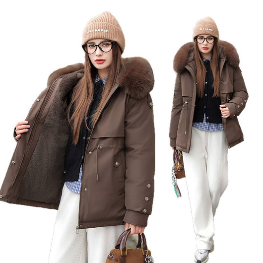 Chaqueta Acolchada Mujer con Cuello de Pelaje y Forro Polar - Image 5
