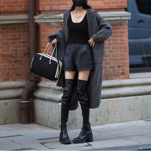 Cardigan Largo Tejido para Mujer con Capucha - Abrigo Tipo Trench - Image 12