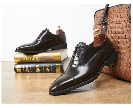 Zapatos Oxford de Cuero Charol con Punta Fina - Calzado Ejecutivo para Hombre - Image 30