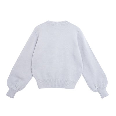 Cardigan Tejido Suave Azul Leche con Bordado - Abrigo Cálido para Mujer - Image 4
