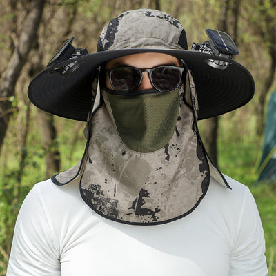 Gorro Solar de Ala Ancha con Ventilador y Secado Rápido - Image 2
