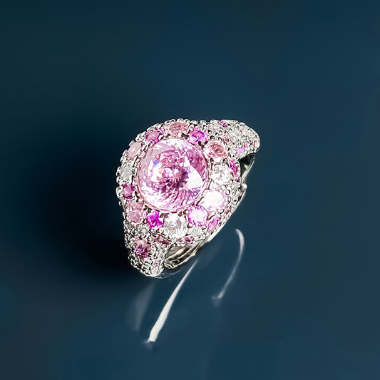 Anillo Ajustable de Cristal y Piedras Preciosas Metafísicas