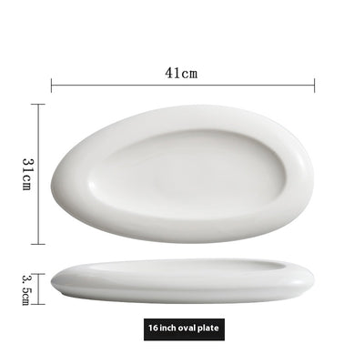 Plato de Cerámica Blanca con Diseño Irregular - Image 10