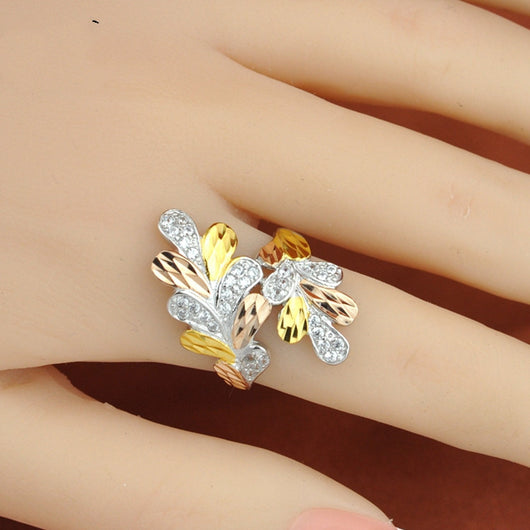 Anillo de Hoja Plata Esterlina y Oro para Dedo Índice - Image 10