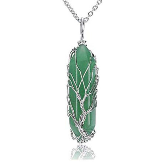 Colgante de Cristal Natural Hexagonal Árbol de la Vida con Enrollado - Image 13