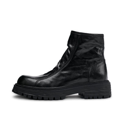 Botas Worker de Cuero Genuino con Plataforma para Hombre - Otoño e Invierno - Image 11