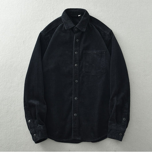 Camisa Casual de Pana Suelta Retro para Hombre - Image 22