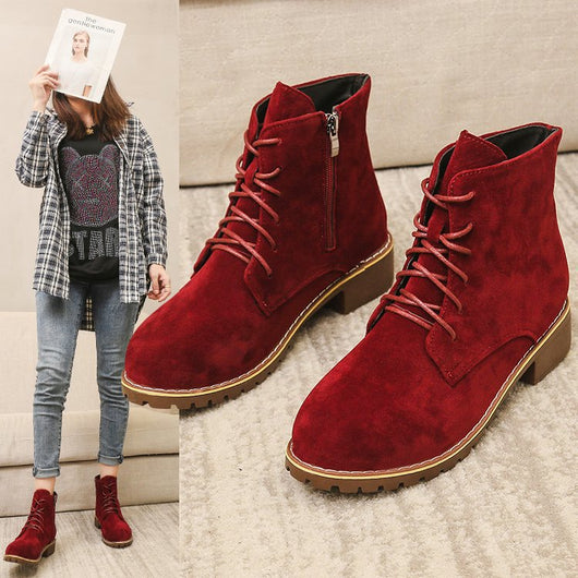 Botas Martin con Tacón Grueso y Cremallera Lateral - Estilo Inglés para Mujer - Image 8