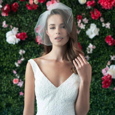 Velo de Novia Mesh Estilo Corto Hijab de Boda - Image 8