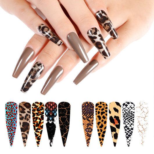 Papel Transferible Estampado Leopardo con Estrellas para Uñas - Image 9