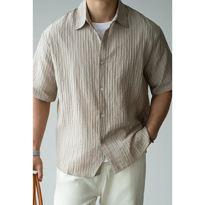Camisa de Negocios Manga Corta para Hombre con Cuello Clásico - Image 5