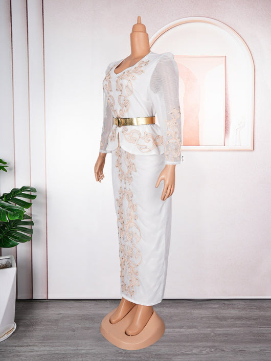 Vestido Formal de Lujo con Pedrería y Escote en V - Image 18