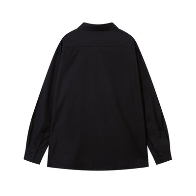 Camisa Manga Larga Suelta para Hombre - Colores Sólidos Otoño - Image 6