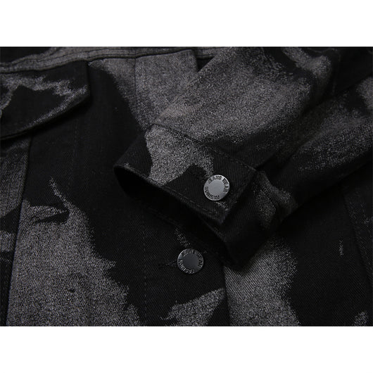 Chaqueta Denim Suelta Tie Dye Manga Larga Versátil para Mujer - Image 11