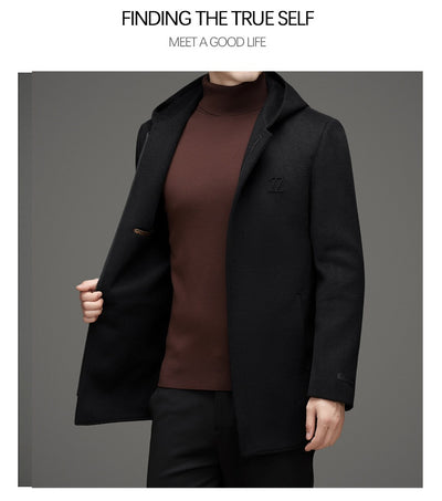 Abrigo de Lana Reversible con Capucha para Hombre - Invierno Premium - Image 15