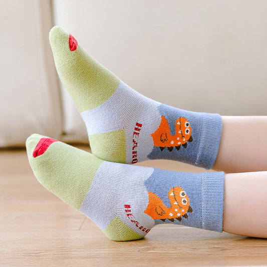 Calcetines Deportivos Cálidos de Algodón con Diseño Dinosaurio para Niño - Image 2