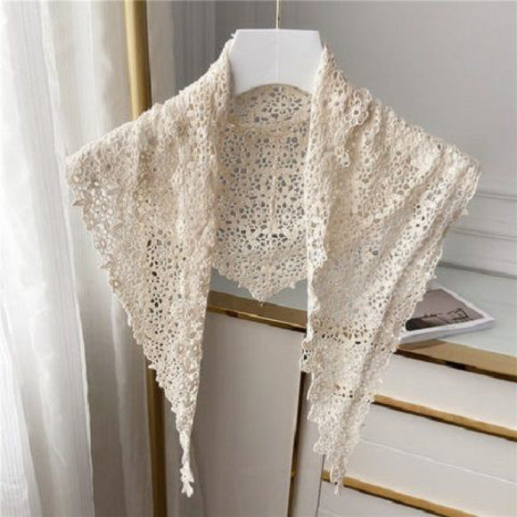 Pañoleta Triangular de Encaje Estilo Coreano para Primavera y Verano