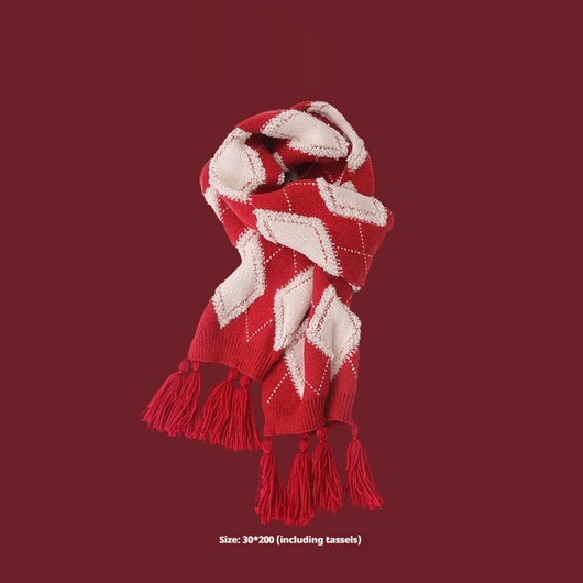 Bufanda de Lana Escocesa Roja para Parejas - Cálida y Elegante - Image 21
