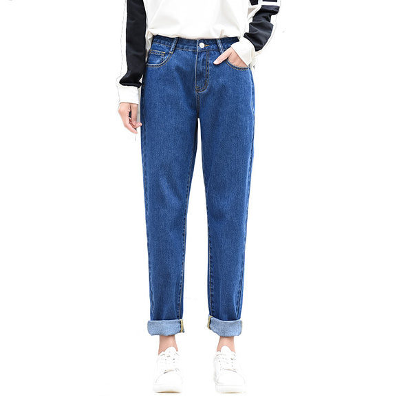 Jeans Rectos Cropped Cintura Alta