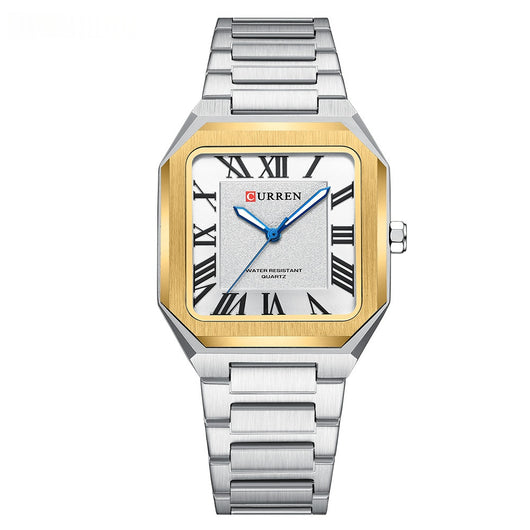 Reloj de Cuarzo Impermeable para Hombre con Números Romanos y Correa de Acero Inoxidable - Image 4