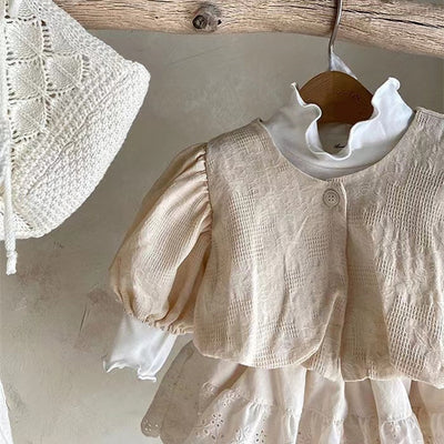 Blusa Jacquard con Mangas Cortas Abullonadas - Image 4