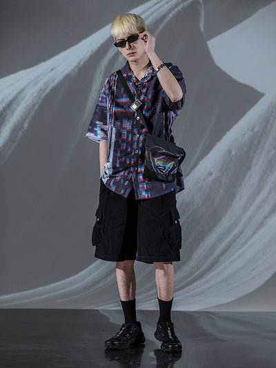 Chaqueta Camisa Suelta con Estampado y Mangas de Cinco Puntos - Image 2