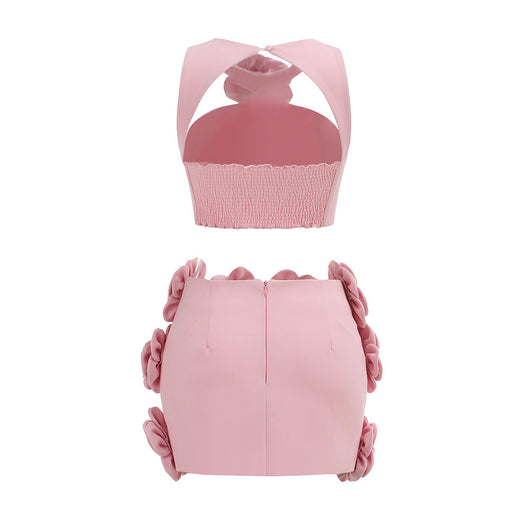 Blusa de Traje Elegante con Falda Floral Decorativa - Image 20