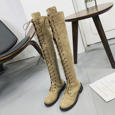 Botas Altas Cordones Planas para Mujer - Image 8