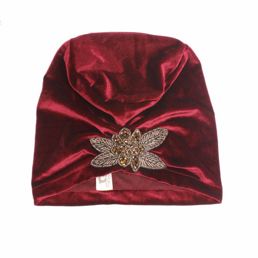 Turbante Velludo con Flores Perladas y Pliegues Elegantes - Image 10