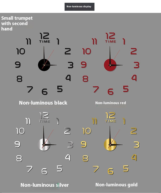 Reloj de Pared Silencioso con Luz Nocturna y Adhesivos Decorativos - Image 10