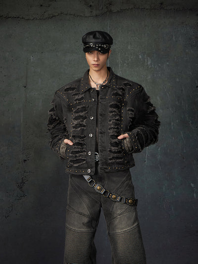 Chaqueta Denim Acolchada con Remaches y Hombros Reforzados - Image 17