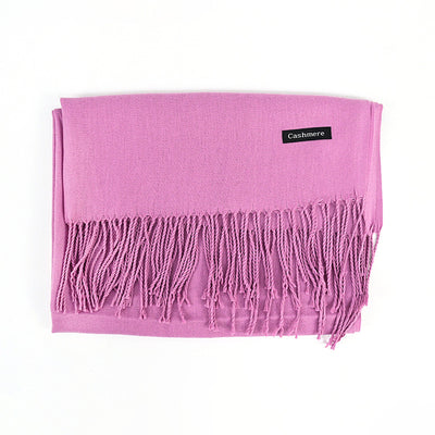 Bufanda Ligera de Color Liso con Flecos Elegantes - Image 35