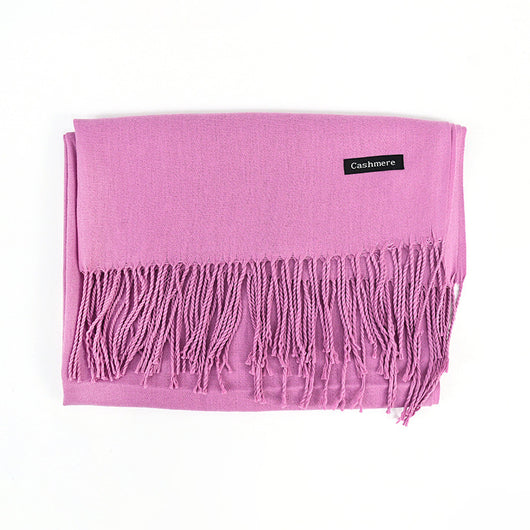 Bufanda Ligera de Color Liso con Flecos Elegantes - Image 35