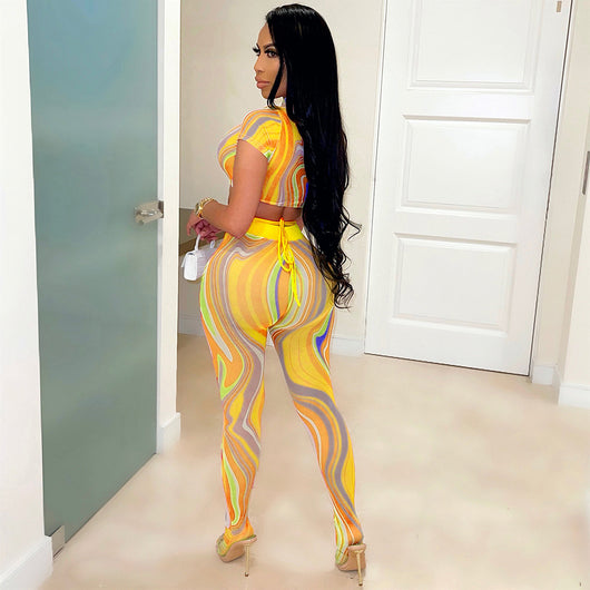 Body Stocking Estampado con Cordones y Efecto Tie-Dye - Image 12