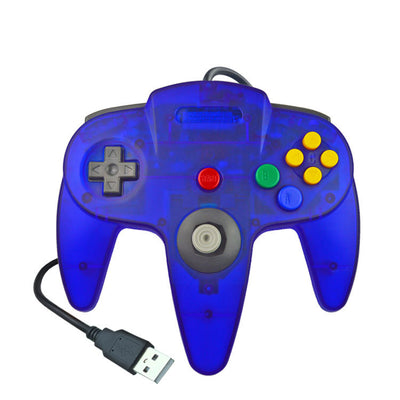 Red USB N64 style game controller for PC, featuring a D-pad, analog joystick, and colored A, B, C buttons. - Image 8