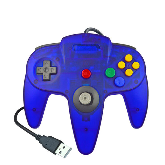 Red USB N64 style game controller for PC, featuring a D-pad, analog joystick, and colored A, B, C buttons. - Image 8