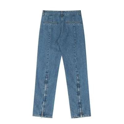 Jeans Hip-hop con Pentagrama y Cierre Lateral para Hombre - Image 16