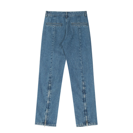 Jeans Hip-hop con Pentagrama y Cierre Lateral para Hombre - Image 16